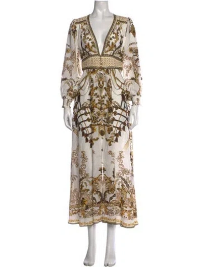 Pre-owned Camilla Silk Long Dress In White