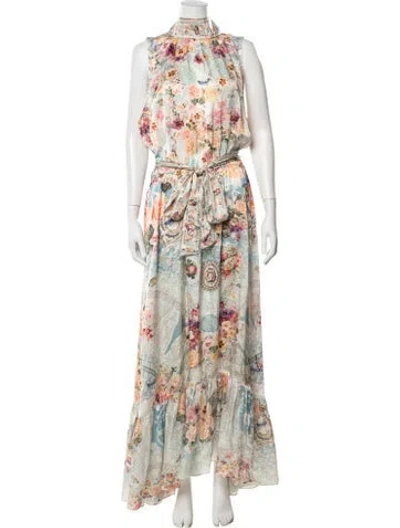 Pre-owned Camilla Silk Long Dress In White