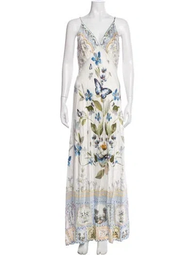 Pre-owned Camilla Silk Long Dress In White