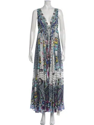 Pre-owned Camilla Silk Long Dress In White