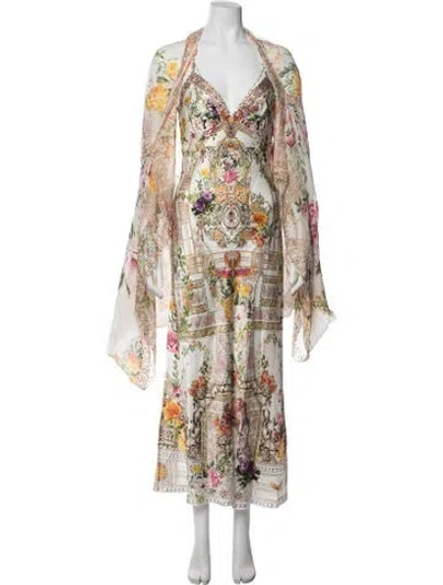 Pre-owned Camilla Silk Long Dress In White