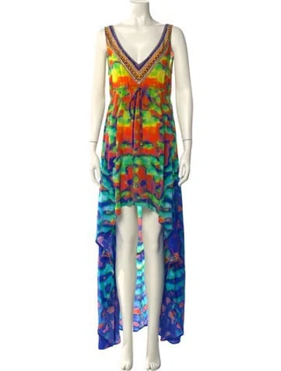 Pre-owned Camilla Silk Long Dress In Yellow