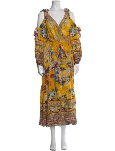 Pre-owned Camilla Silk Long Dress In Yellow