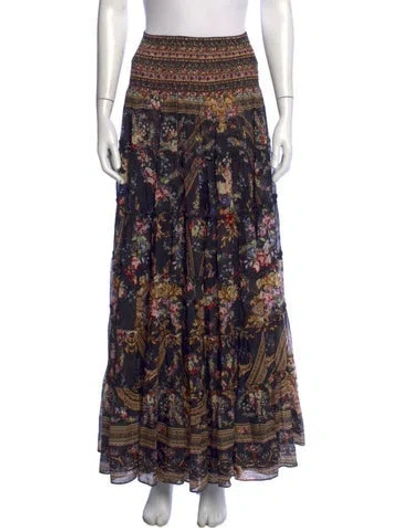 Pre-owned Camilla Silk Long Skirt In Black