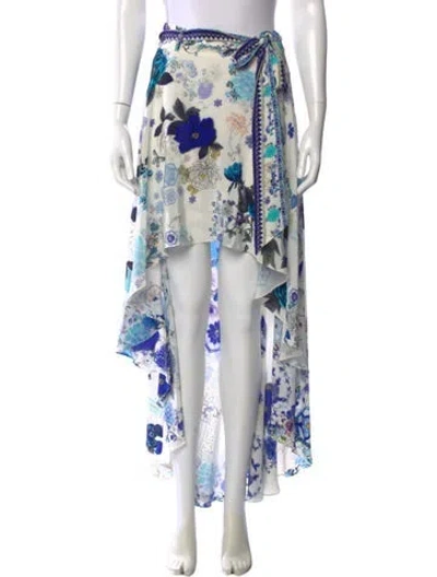 Pre-owned Camilla Silk Long Skirt In Blue