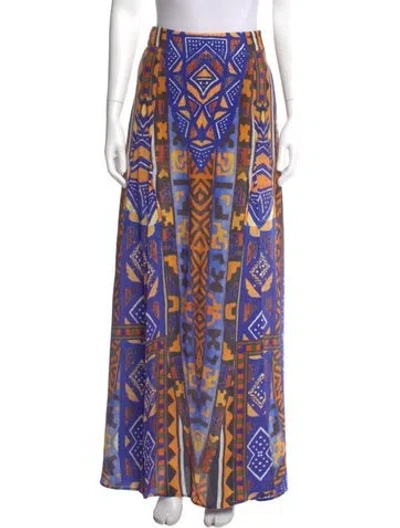 Pre-owned Camilla Silk Long Skirt In Blue