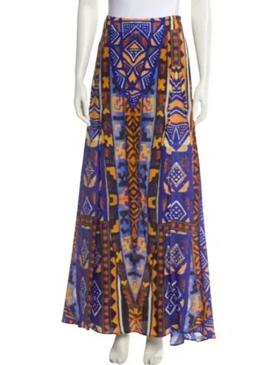 Pre-owned Camilla Silk Long Skirt In Blue