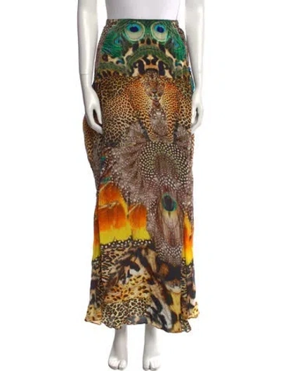 Pre-owned Camilla Silk Long Skirt In Brown