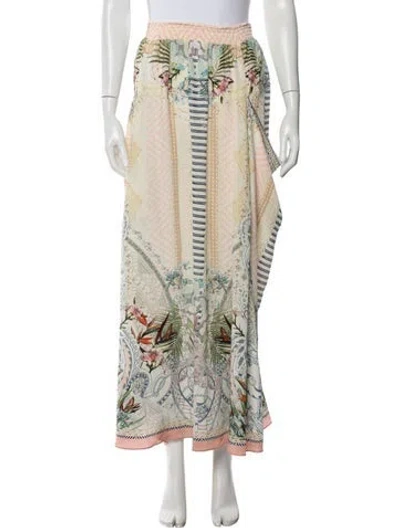 Pre-owned Camilla Silk Long Skirt In Neutral