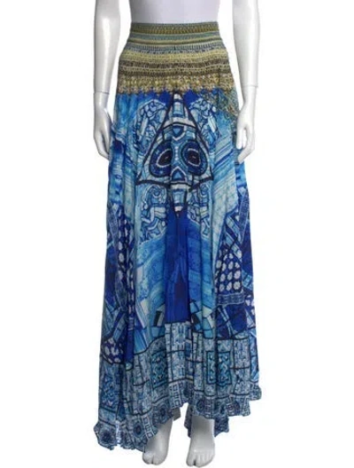 Pre-owned Camilla Silk Long Skirt W/ Tags In Blue