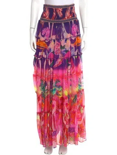 Pre-owned Camilla Silk Long Skirt W/ Tags In Purple