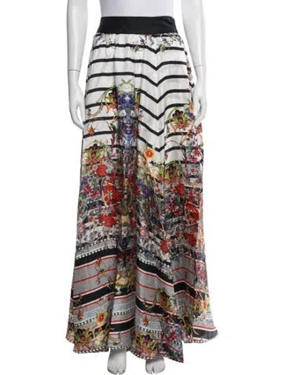 Pre-owned Camilla Silk Long Skirt W/ Tags In White