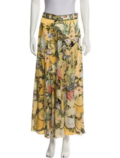 Pre-owned Camilla Silk Long Skirt W/ Tags In Yellow