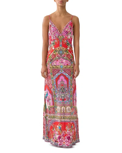 Camilla Silk Maxi Slip Dress In Multi