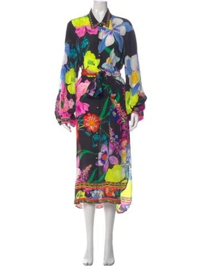 Pre-owned Camilla Silk Midi Length Dress In Black