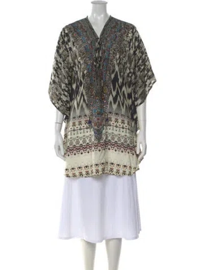 Pre-owned Camilla Silk Midi Length Dress In Neutral