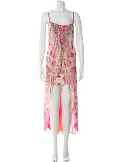 Pre-owned Camilla Silk Midi Length Dress In Pink