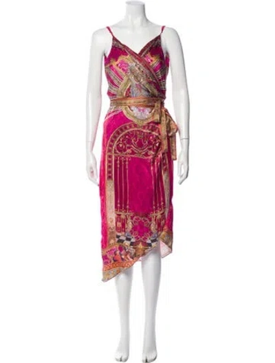 Pre-owned Camilla Silk Midi Length Dress In Pink