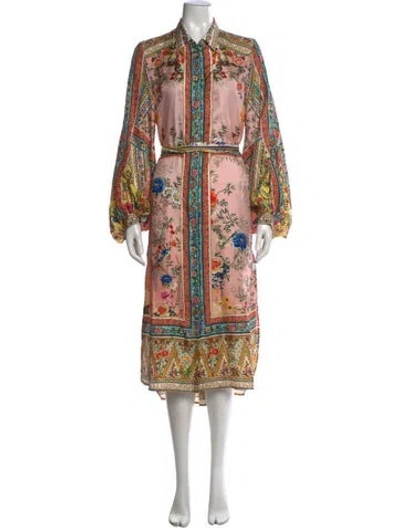 Pre-owned Camilla Silk Midi Length Dress In Pink