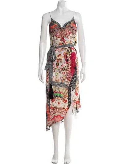 Pre-owned Camilla Silk Midi Length Dress In Red