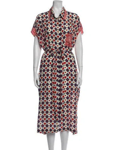 Pre-owned Camilla Silk Midi Length Dress In Red