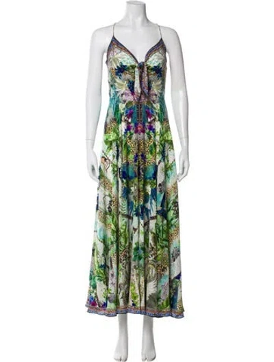 Pre-owned Camilla Silk Midi Length Dress W/ Tags In White