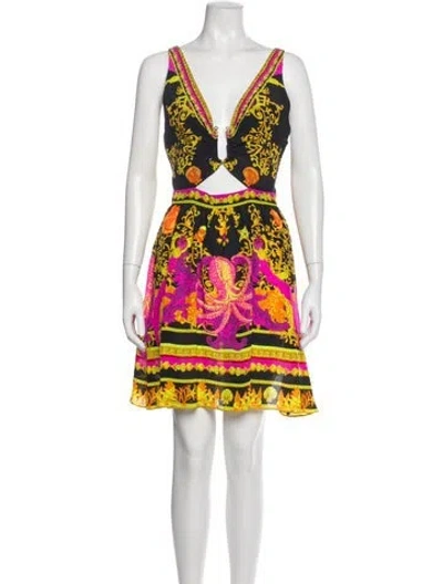 Pre-owned Camilla Silk Mini Dress In Black