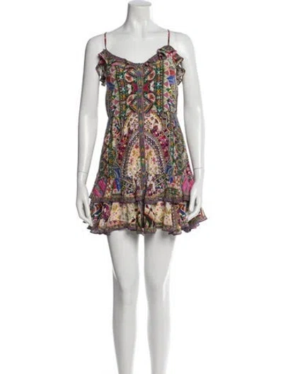 Pre-owned Camilla Silk Mini Dress In Black