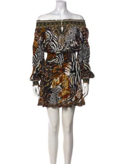 Pre-owned Camilla Silk Mini Dress In Black