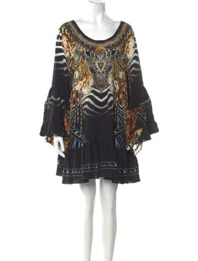 Pre-owned Camilla Silk Mini Dress In Black