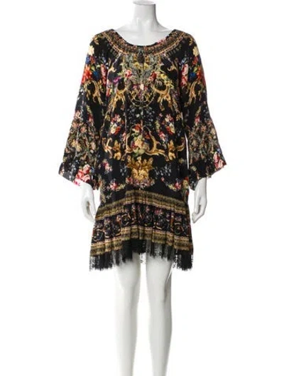 Pre-owned Camilla Silk Mini Dress In Black