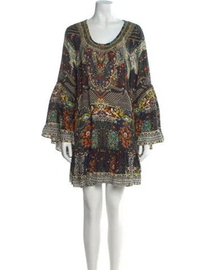 Pre-owned Camilla Silk Mini Dress In Black