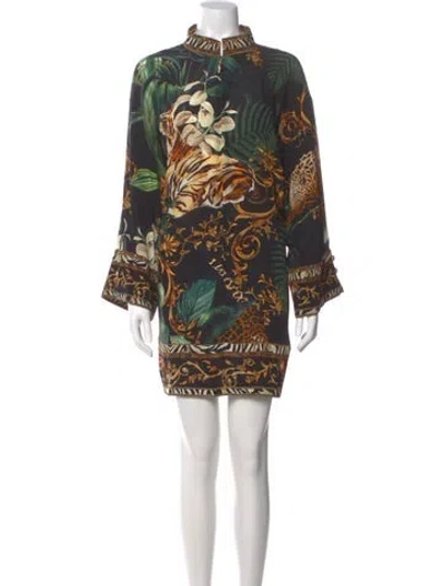 Pre-owned Camilla Silk Mini Dress In Black