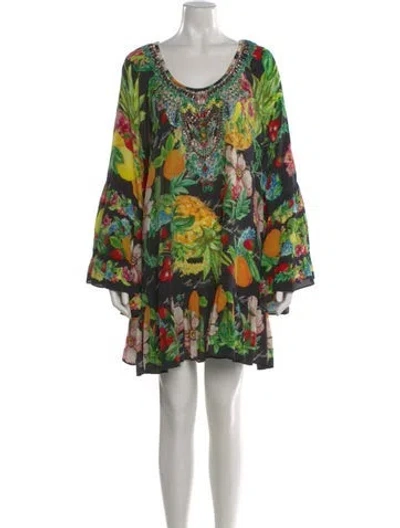 Pre-owned Camilla Silk Mini Dress In Black