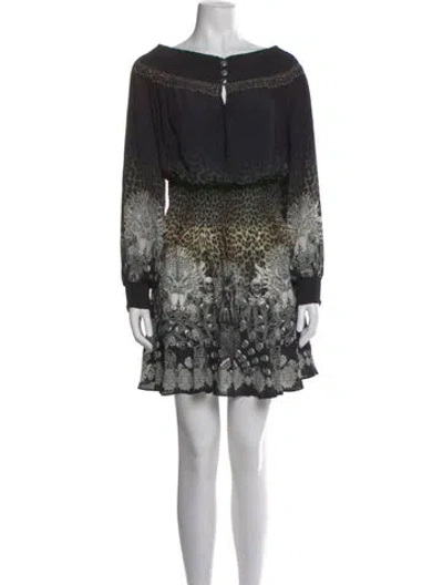 Pre-owned Camilla Silk Mini Dress In Black