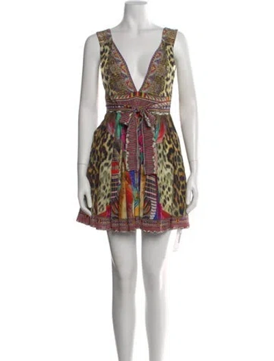 Pre-owned Camilla Silk Mini Dress In Black
