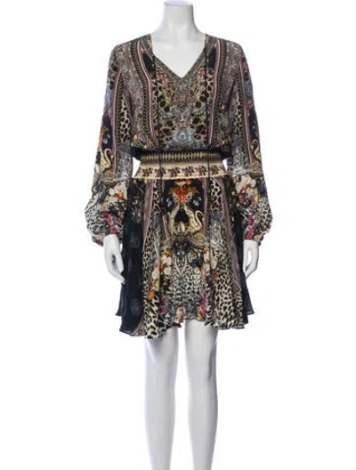 Pre-owned Camilla Silk Mini Dress In Black