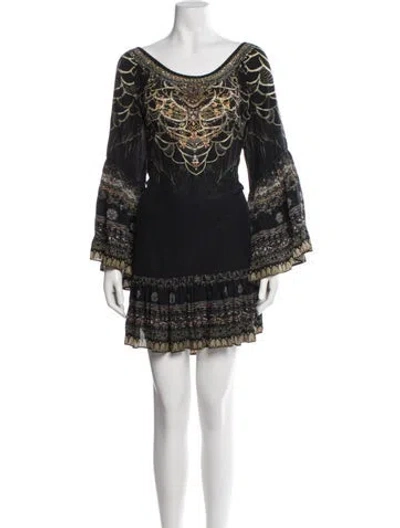 Pre-owned Camilla Silk Mini Dress In Black