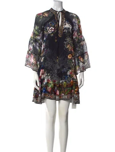 Pre-owned Camilla Silk Mini Dress In Black