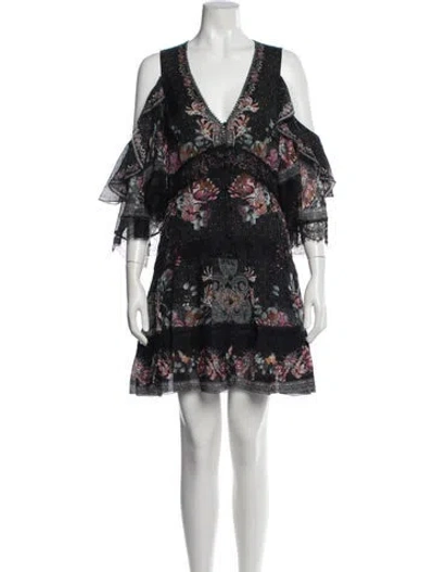 Pre-owned Camilla Silk Mini Dress In Black