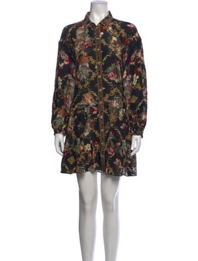 Pre-owned Camilla Silk Mini Dress In Black