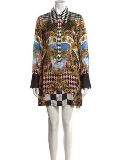 Pre-owned Camilla Silk Mini Dress In Black