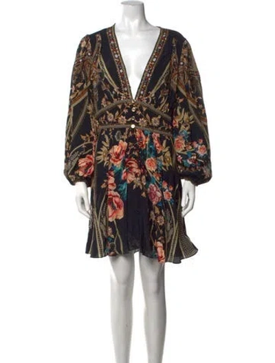 Pre-owned Camilla Silk Mini Dress In Black