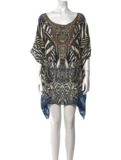 Pre-owned Camilla Silk Mini Dress In Black