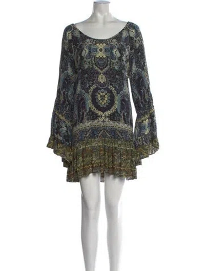 Pre-owned Camilla Silk Mini Dress In Black