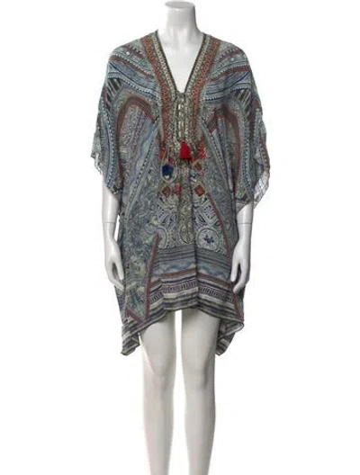 Pre-owned Camilla Silk Mini Dress In Blue