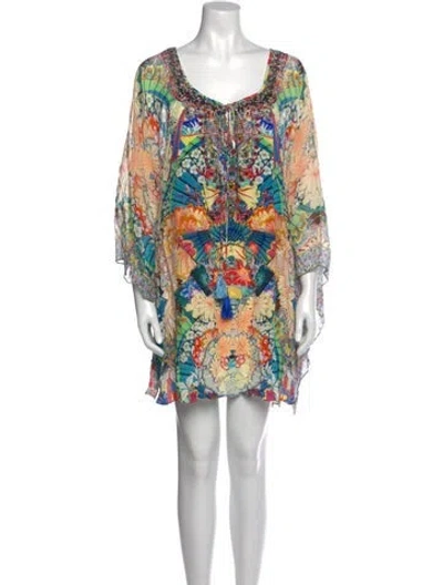 Pre-owned Camilla Silk Mini Dress In Blue