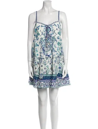 Pre-owned Camilla Silk Mini Dress In Blue