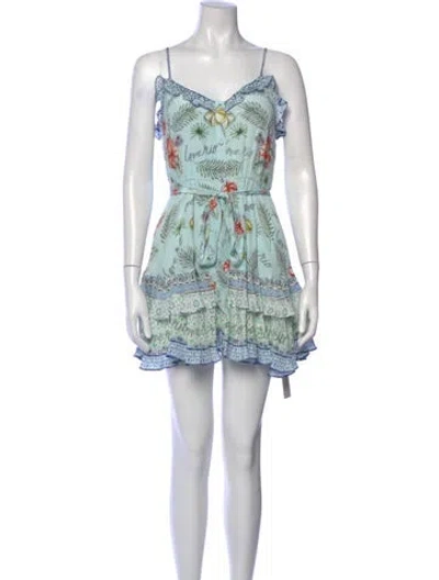 Pre-owned Camilla Silk Mini Dress In Blue