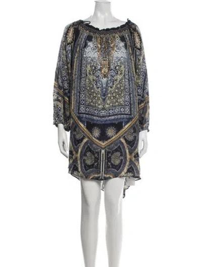 Pre-owned Camilla Silk Mini Dress In Blue